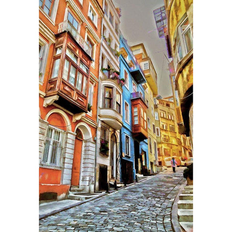 Stone Street White Modern Wood Framed Art Print by Bolokofsky, Ronald