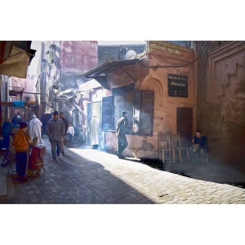 Streets of Marrakech Gold Ornate Wood Framed Art Print with Double Matting by Bolokofsky, Ronald