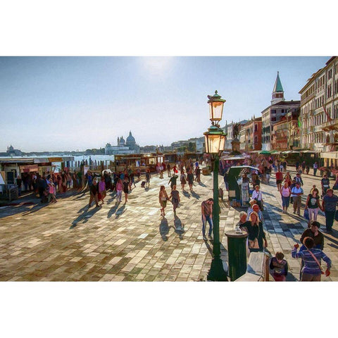 Streets of Venice Black Modern Wood Framed Art Print with Double Matting by Bolokofsky, Ronald