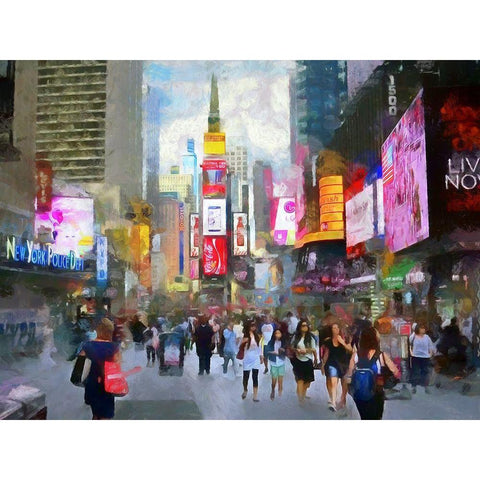 The Big Apple White Modern Wood Framed Art Print by Bolokofsky, Ronald