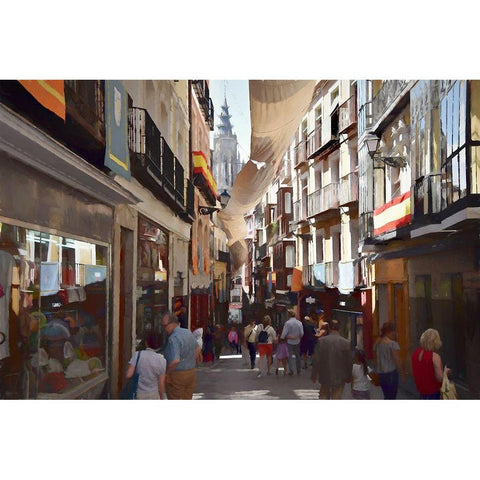 Toledo Street Shops Black Modern Wood Framed Art Print with Double Matting by Bolokofsky, Ronald