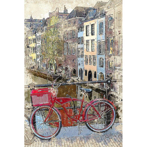 Utrecht Black Modern Wood Framed Art Print with Double Matting by Bolokofsky, Ronald