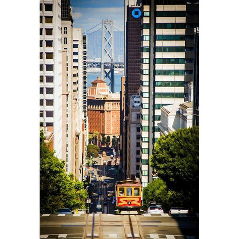 View Down Van Ness Black Modern Wood Framed Art Print with Double Matting by Bolokofsky, Ronald