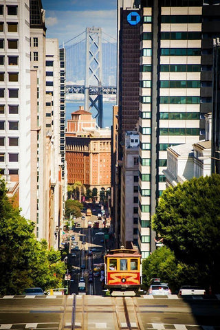 View Down Van Ness White Modern Wood Framed Art Print with Double Matting by Bolokofsky, Ronald