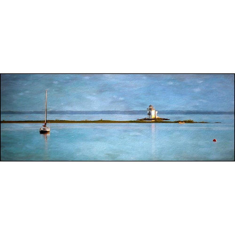 Lighthouse Black Modern Wood Framed Art Print with Double Matting by Bolokofsky, Ronald