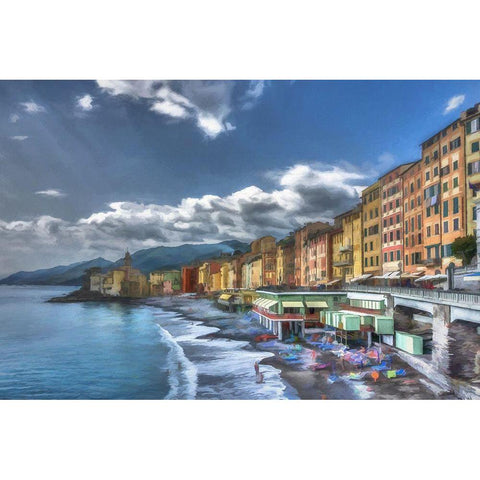 Camogli I Gold Ornate Wood Framed Art Print with Double Matting by Bolokofsky, Ronald