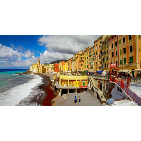 Camogli II White Modern Wood Framed Art Print by Bolokofsky, Ronald