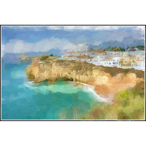 Carvoeiro Portugal  White Modern Wood Framed Art Print by Bolokofsky, Ronald