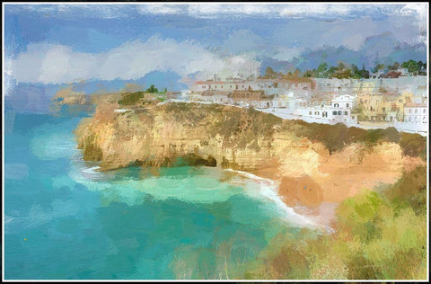 Carvoeiro Portugal  White Modern Wood Framed Art Print with Double Matting by Bolokofsky, Ronald