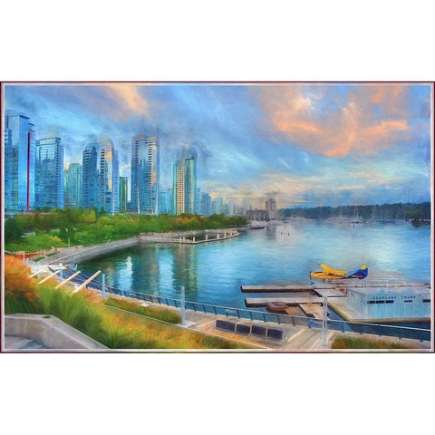 Coal Harbor White Modern Wood Framed Art Print by Bolokofsky, Ronald