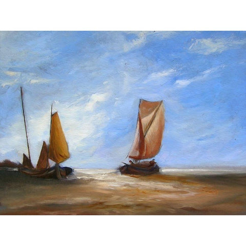 Full Blown Sails Gold Ornate Wood Framed Art Print with Double Matting by Bolokofsky, Ronald