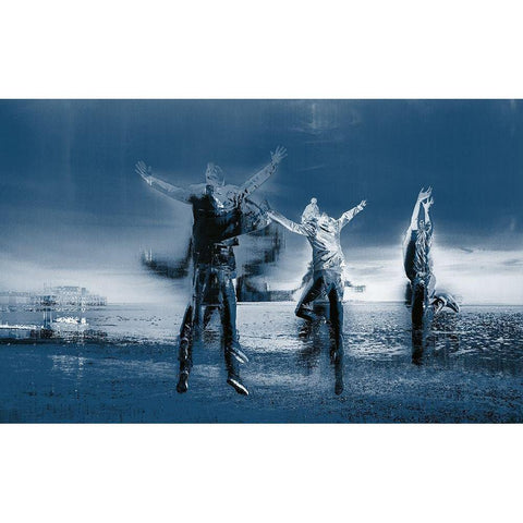 Jump For Joy White Modern Wood Framed Art Print by Bolokofsky, Ronald