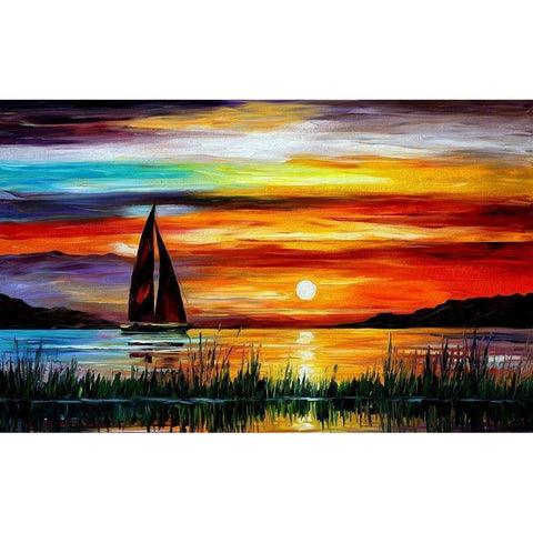 Peaceful Sunset Black Modern Wood Framed Art Print with Double Matting by Bolokofsky, Ronald