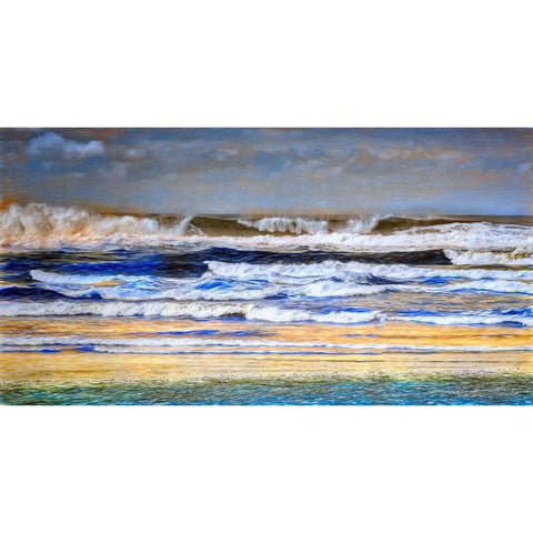 Rushing Waves I White Modern Wood Framed Art Print by Bolokofsky, Ronald