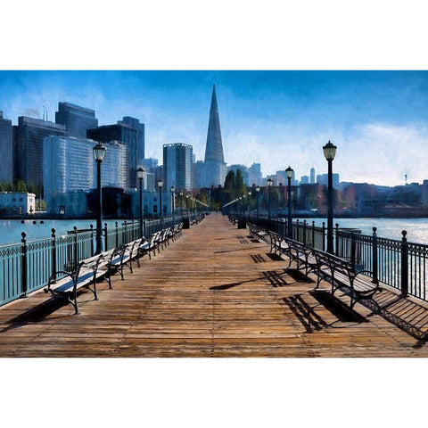 San Francisco White Modern Wood Framed Art Print by Bolokofsky, Ronald