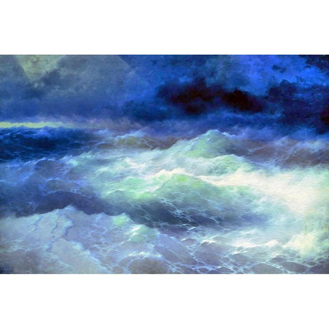 Stormy Waters Black Modern Wood Framed Art Print with Double Matting by Bolokofsky, Ronald