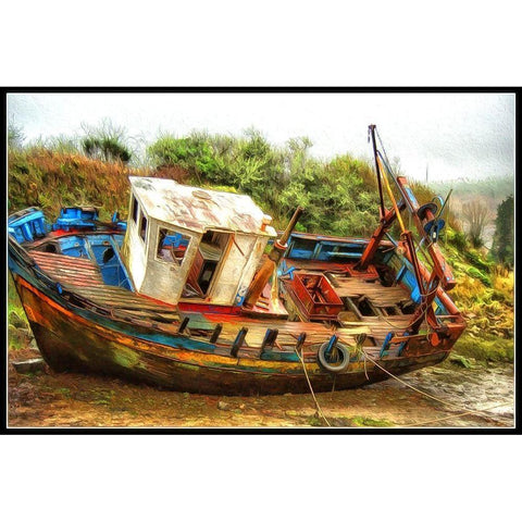 The Old Warrior White Modern Wood Framed Art Print by Bolokofsky, Ronald