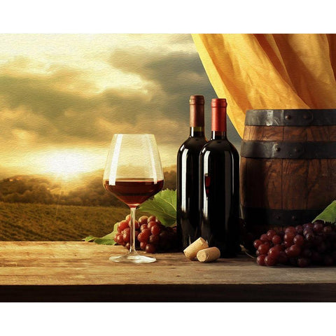 Red Wines of Tuscany White Modern Wood Framed Art Print by Bolokofsky, Ronald