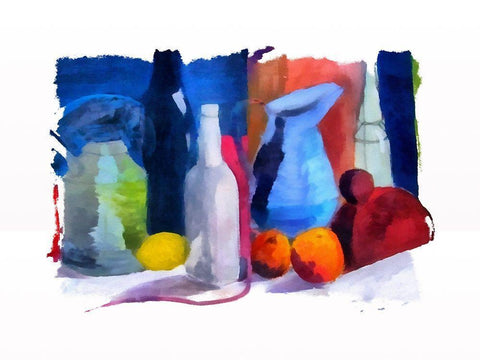 Bottles and Jugs White Modern Wood Framed Art Print with Double Matting by Bolokofsky, Ronald