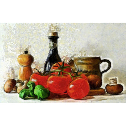 Vegitable Still Life Black Modern Wood Framed Art Print with Double Matting by Bolokofsky, Ronald