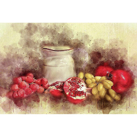 Fruit Still Life White Modern Wood Framed Art Print by Bolokofsky, Ronald