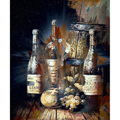 Vintage Wine I White Modern Wood Framed Art Print by Bolokofsky, Ronald