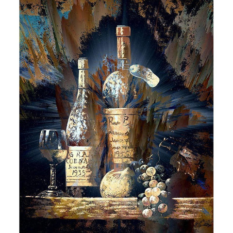 Vintage Wine II Black Modern Wood Framed Art Print with Double Matting by Bolokofsky, Ronald