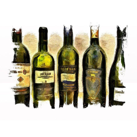 Vintage Wines II White Modern Wood Framed Art Print by Bolokofsky, Ronald