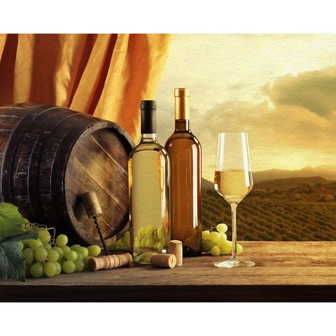 White Wines of Tuscany Gold Ornate Wood Framed Art Print with Double Matting by Bolokofsky, Ronald