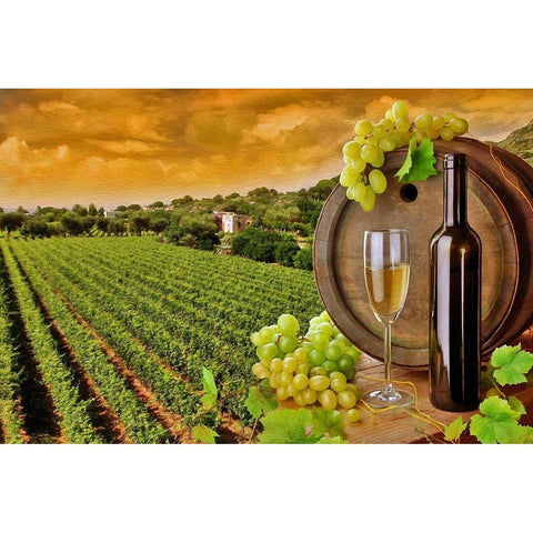 Tuscan Wine White Modern Wood Framed Art Print by Bolokofsky, Ronald