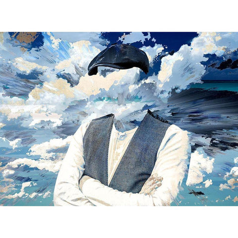 Head In the Clouds White Modern Wood Framed Art Print by Bolokofsky, Ronald