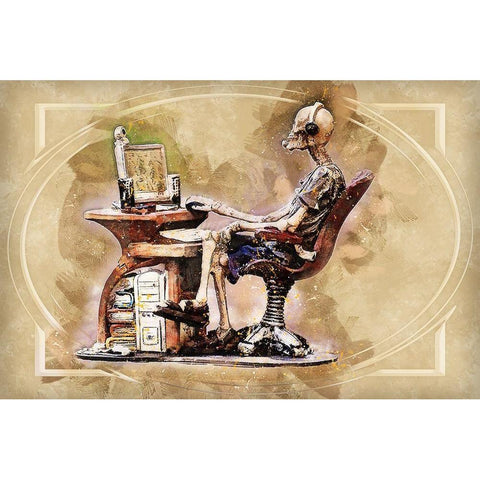 Help Desk White Modern Wood Framed Art Print by Bolokofsky, Ronald