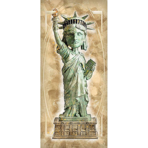 Statue of Liberty Black Modern Wood Framed Art Print with Double Matting by Bolokofsky, Ronald