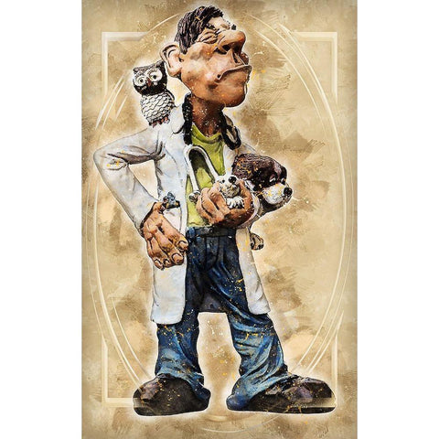 Veterinarian Black Modern Wood Framed Art Print with Double Matting by Bolokofsky, Ronald