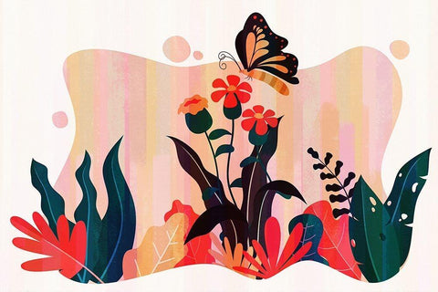 Boho Garden 22 Black Ornate Wood Framed Art Print with Double Matting by Bolokofsky, Ronald