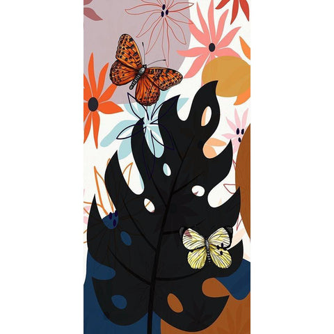 Butterfly Garden 465 Black Modern Wood Framed Art Print with Double Matting by Bolokofsky, Ronald