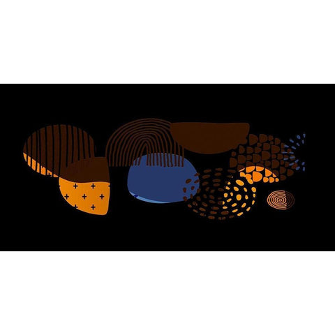Mid Century Shapes 737 Black Modern Wood Framed Art Print by Bolokofsky, Ronald