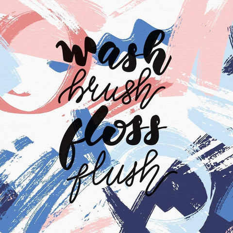 Wash Brush Floss Flush White Modern Wood Framed Art Print by Bolokofsky, Ronald