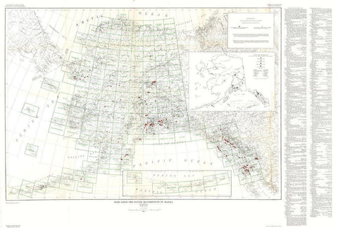 Lode Gold Silver Occurrences Alaska - Cobb 1946 White Modern Wood Framed Art Print with Double Matting by Cobb