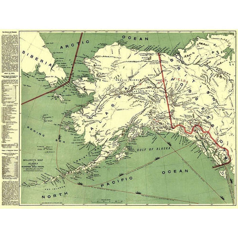 Klondyke Gold Fields Transportation Alaska Black Modern Wood Framed Art Print by Millroy