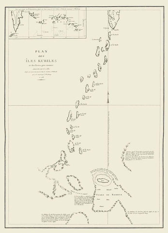 Kuriles Islands Alaska - LImprimerie 1797 Black Ornate Wood Framed Art Print with Double Matting by L''Imprimerie