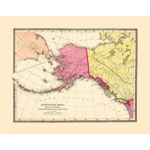 Alaska, British Territories, Siberia - USCS 1873 Black Modern Wood Framed Art Print with Double Matting by USCS