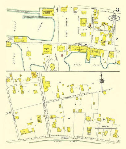 Sitka Alaska 3 of 3 - Kastengren 1914 White Modern Wood Framed Art Print with Double Matting by Kastengren