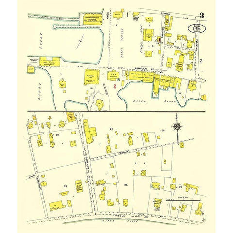 Sitka Alaska 3 of 3 - Kastengren 1914 White Modern Wood Framed Art Print by Kastengren