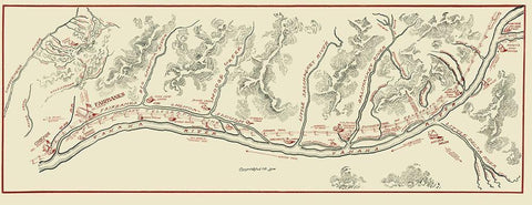 Tanana River Telegraph Line Alaska - 1906 Black Ornate Wood Framed Art Print with Double Matting by Unknown