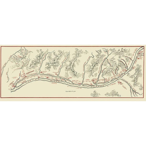 Tanana River Telegraph Line Alaska - 1906 Black Modern Wood Framed Art Print with Double Matting by Unknown