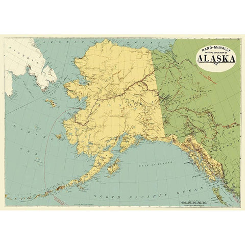 Alaska - Rand McNally 1897 Black Modern Wood Framed Art Print by Rand McNally