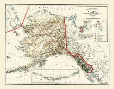 Alaska from Surveys - Graham 1906 Black Ornate Wood Framed Art Print with Double Matting by Graham