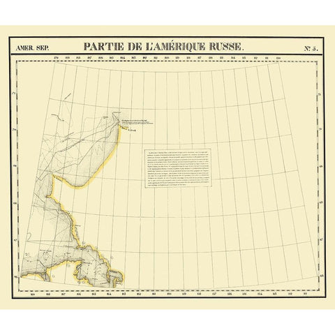 Alaska Northeastern Part No 5 - Vandermaelen 1827 Black Modern Wood Framed Art Print by Vandermaelen