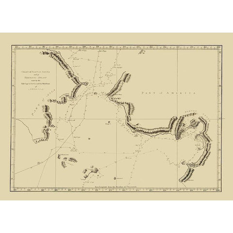 Alaska Bering Strait - Nicol 1785 Black Modern Wood Framed Art Print with Double Matting by Nicol